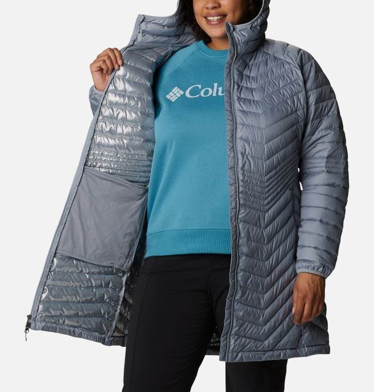 Women's Columbia Powder Lite Mid Jackets Grey | Plus Size CA-GCA8L